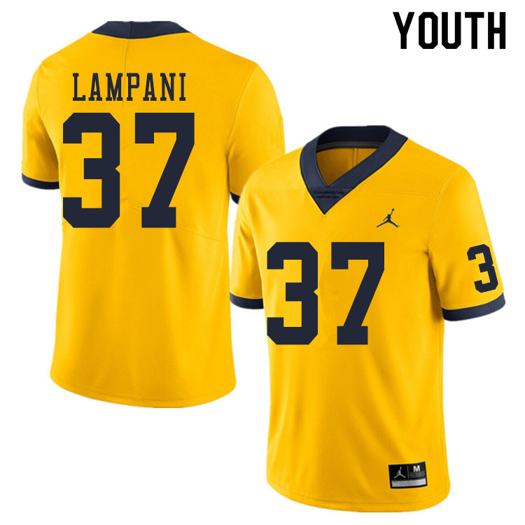 Youth #37 Jonathan Lampani Michigan Wolverines College Football Jerseys Sale-Yellow